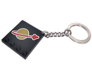 LEGO Black Classic Space Logo Tile Keychain (4645246)