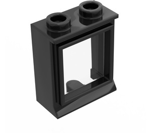 LEGO Black Classic Window 1 x 2 x 2 with Fixed Glass