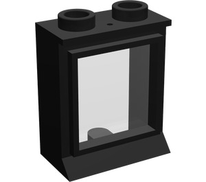 LEGO Noir Classic Fenêtre 1 x 2 x 2 avec verre amovible, base allongée et trou dans le haut