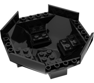 LEGO Black Cockpit 10 x 10 x 4 Octagonal Base (2618)
