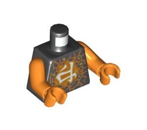 LEGO Schwarz Cole - Airjitzu Minifig Torso (973 / 76382)