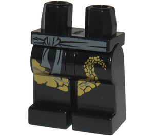 LEGO Black Cole DX Legs with Gray Belt and Golden Dragon Tail (3815 / 95415)