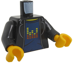 LEGO Zwart Cole met Leather Jack Minifiguur Torso (973 / 76382)