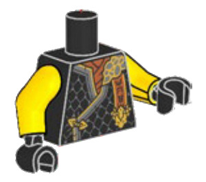 LEGO Black Cole with Shoulder Armor Minifig Torso (973)