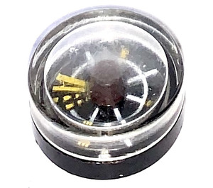 LEGO Black Compass with White and Yellow Lines