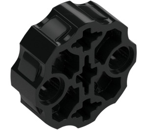 LEGO Zwart Connector Rond met Pin en As Gaten (31511 / 98585)