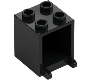 LEGO Negro Contenedor 2 x 2 x 2 con espigas huecas (4345 / 30060)