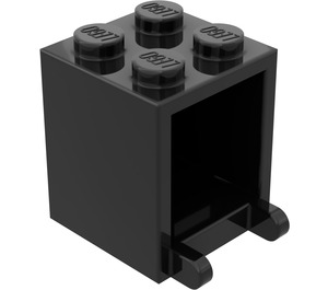 LEGO Schwarz Container 2 x 2 x 2 mit festen Bolzen (4345)