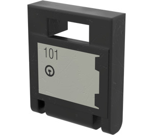 LEGO Noir Récipient Boîte 2 x 2 x 2 Porte avec Fente avec "101" Locker Autocollant (4346)