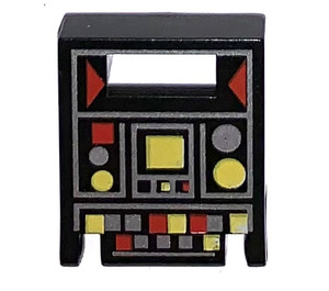 LEGO Černá Kontejner Box 2 x 2 x 2 Dveře s Slot s Blacktron Control Panel (4346)