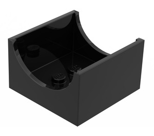 LEGO Black Container Box 4 x 4 x 2 with Hollowed-Out Semi-Circle (4461)