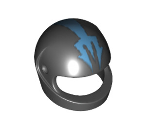 LEGO Black Crash Helmet with Aquaraiders Blue Trident (2446 / 58464)