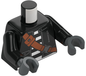 LEGO Black Crook with Beanie Hat Minifig Torso (973 / 76382)