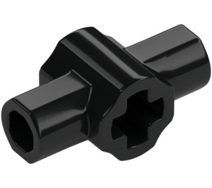 LEGO Zwart Kruis Connector met Gaten en As Holders (24122 / 49133)