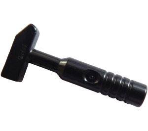 LEGO Schwarz Kreuz Pein Hammer (3 Rippen am Griff)