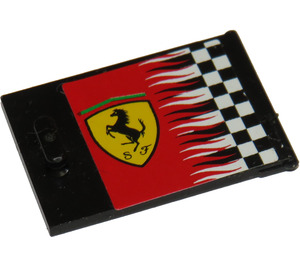 LEGO Black Cupboard 2 x 3 x 2 Door with Checkered Flag and Ferrari Logo (Right) Sticker (4533)