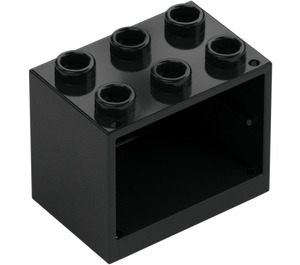 LEGO Zwart Kast 2 x 3 x 2 met verzonken noppen (92410)