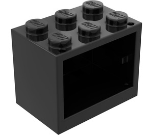 LEGO Zwart Kast 2 x 3 x 2 met volle noppen (4532)