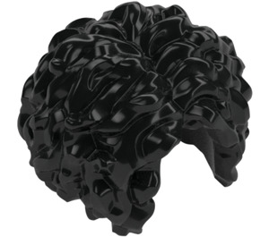 LEGO Noir Curly Cheveux avec séparation centrale (29634 / 86318)