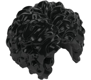 LEGO Black Curly Hair with Center Parting (29634 / 86318)