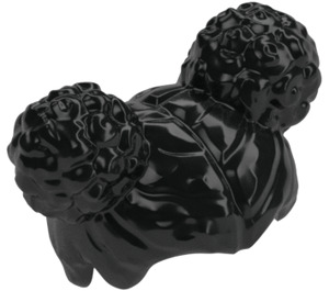 LEGO Negro Curly Pelo con Middle Part y Dos High Pigtail Buns (65579)