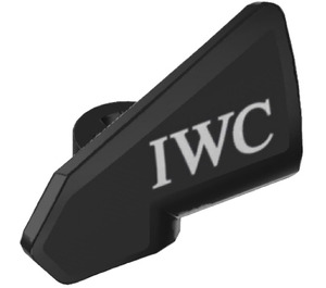 LEGO Black Curved Panel 2 x 3 Right with ‘IWC’ Sticker (2389)