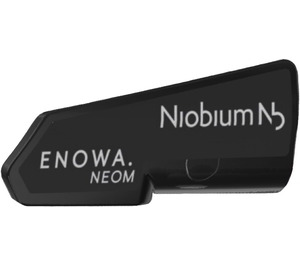 LEGO Noir Incurvé Panneau 21 Droite avec Niobium et Enowa Logos (La gauche) Autocollant (11946)