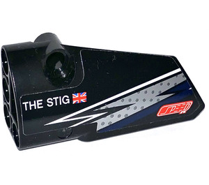 LEGO Black Curved Panel 3 Left with The stig Sticker (64683)