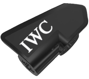 LEGO Black Curved Panel 7 Left with ‘IWC’ Sticker (2387)