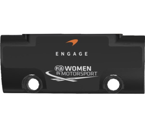 LEGO Black Curved Panel 7 x 3 with Engage and FIA Women in Motorsport Logos Sticker (24119)