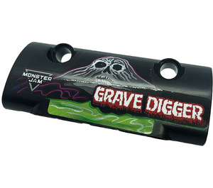 LEGO Black Curved Panel 7 x 3 with Grave digger Right Sticker (24119)