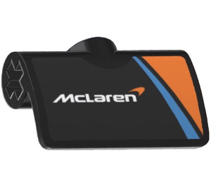 LEGO Black Curvel Panel 2 x 3 with Mclaren Logo and Orange Triangle (Left) Sticker (71682)