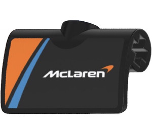 LEGO Black Curvel Panel 2 x 3 with Mclaren Logo and Orange Triangle (Right) Sticker (71682)