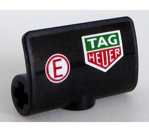 LEGO Black Curvel Panel 2 x 3 with 'TAG HEUER' and Red 'E'  - Right Sticker (71682)