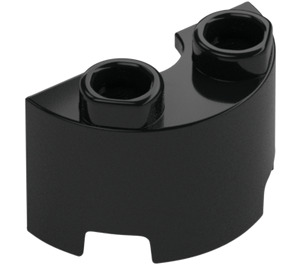 LEGO Black Cylinder 1 x 2 Half (68013)