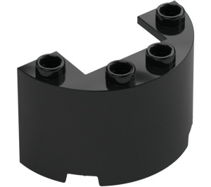 LEGO Black Cylinder 2 x 4 x 2 Half (24593 / 35402)