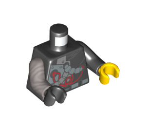 LEGO Black Cyrus Borg Minifig Torso (973 / 76382)