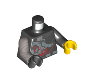 LEGO Black Cyrus Borg (OverBorg) Minifig Torso (973 / 76382)