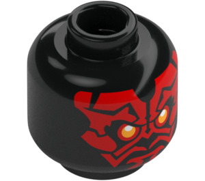 LEGO Černá Darth Maul Hlava (Zapuštěný pevný cvoček) (3274)