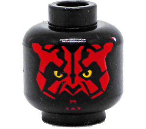 LEGO Schwarz Darth Maul Kopf (Vertiefte feste Noppen) (83797 / 96707)