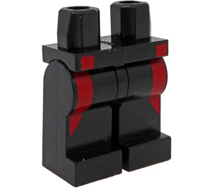 LEGO Schwarz Deep Sea Minifigur Hüften und Beine mit Rot Streifen (3815 / 20584)