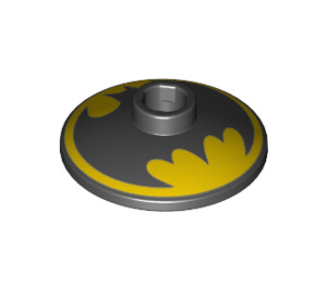 LEGO чорний Dish 2 x 2 з Batman Symbol (4740 / 55056)