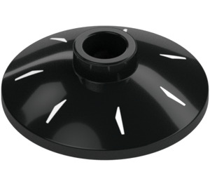 LEGO Black Dish 2 x 2 with White Lines (4740)