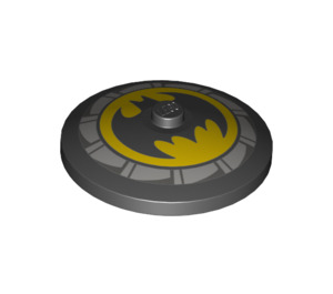 LEGO Black Dish 4 x 4 with Batman Decoration (Solid Stud) (3960 / 77206)