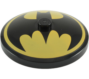 LEGO Schwarz Dish 4 x 4 mit Batman Logo (Feste Noppe) (3960 / 76631)