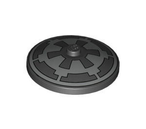 LEGO Noir Dish 4 x 4 avec Imperial logo (Stud solide) (3960 / 67535)