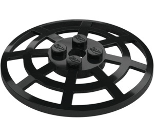 LEGO Noir Dish 6 x 6 Webbed (Support carré en dessous) (4285 / 30234)