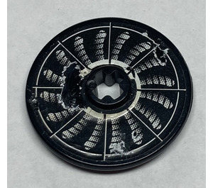 LEGO Black Disk 3 x 3 with Black Fan Blade Sticker (2723)