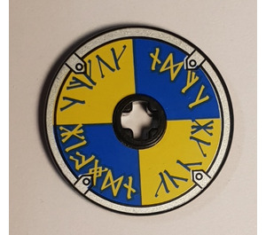 LEGO Black Disk 3 x 3 with Blue / Yellow Viking Shield  Sticker (2723)