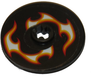 LEGO Black Disk 3 x 3 with Flames (Left) Sticker (2723)